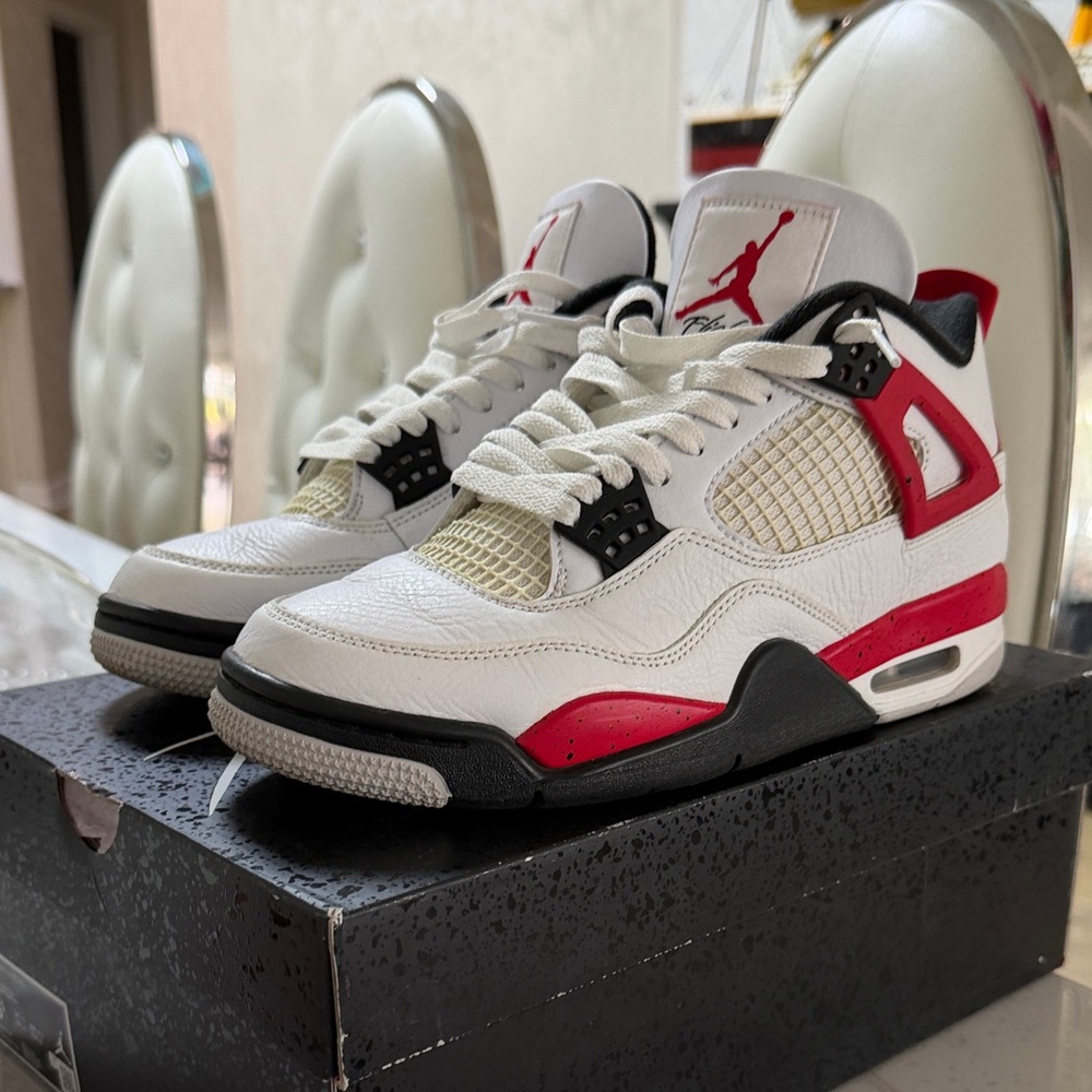 Jordan Men's White and Red Sneakers